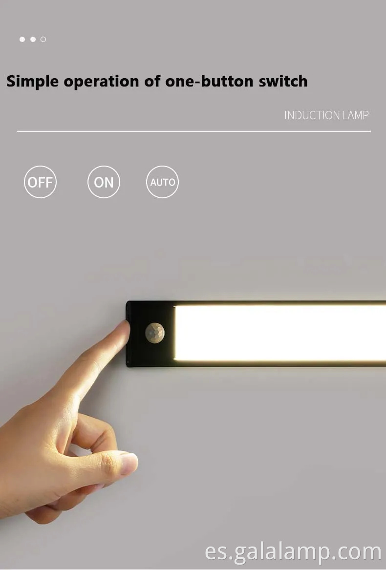 Luz de detección de cuerpo humano ultra delgada, tira de luz autoadhesiva magnética recargable